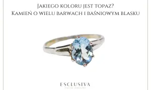 Srebrny pierścionek z owalnym, błękitnym topazem. Ten kamień o wielu barwach zachwyca baśniowym blaskiem.