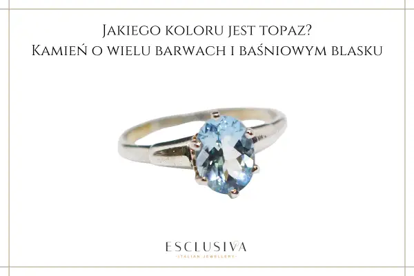 Srebrny pierścionek z owalnym, błękitnym topazem. Ten kamień o wielu barwach zachwyca baśniowym blaskiem.