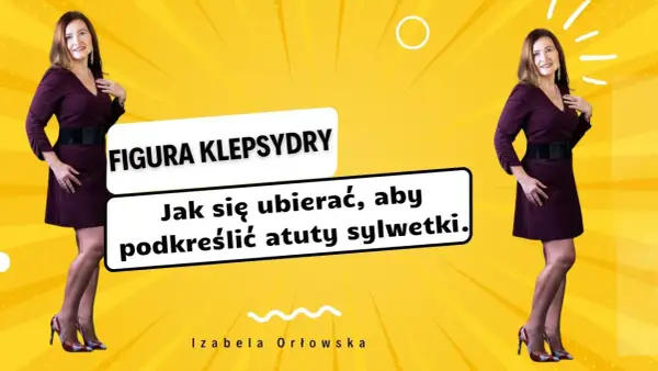 Kobieta z figurą klepsydra w bordowej sukience i czarnym paskiem. Podkreśla, jak się ubierać, by uwydatnić atuty sylwetki.